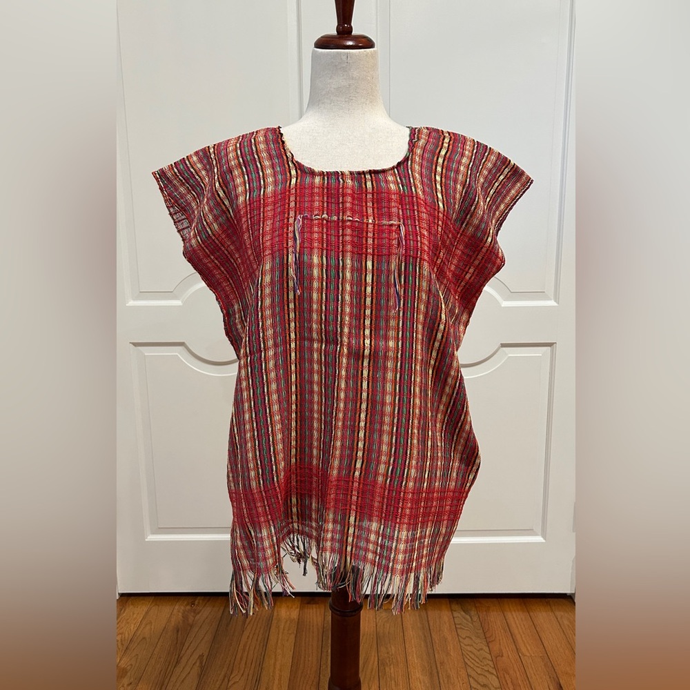 Multicolor Treadle Loom blouse made in Oaxaca Mexico. Blusa deshilada!